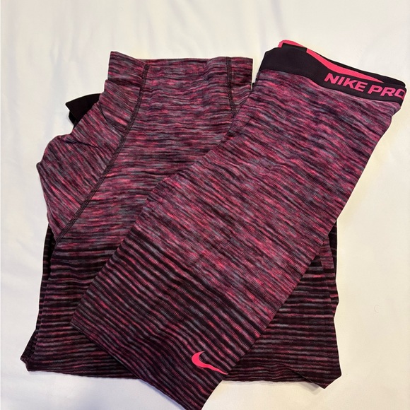 Nike Pro Dri-fit HyperWarm Training High Neck Top and Tights Set, Size XL - Picture 7 of 16